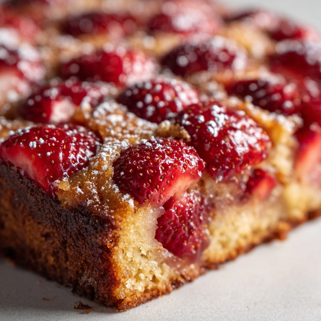 Nana’s Strawberry Rhubarb Cake Recipe - Recipe Image