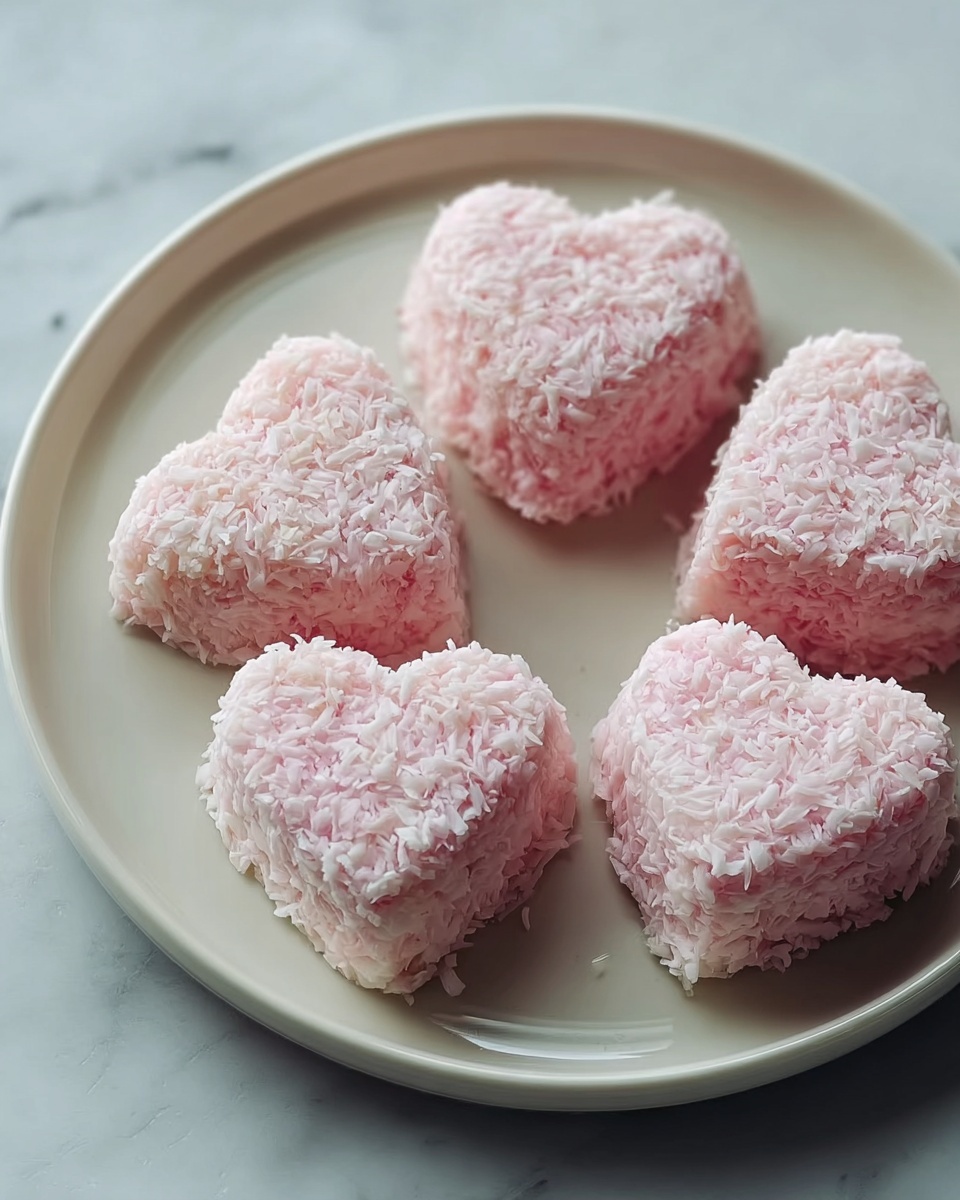 Pink Creamy Coconut Hearts Recipe - Recipe Image