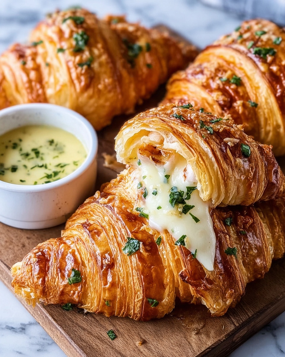 Buttery Garlic Baked Croissants with Turkey & Havarti Recipe - Recipe Image