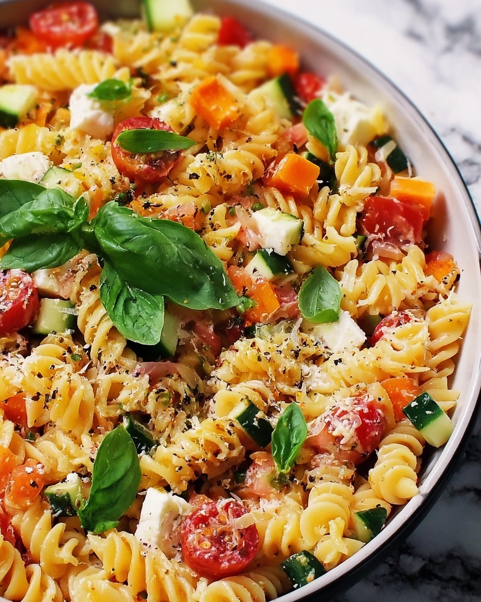Vegetable Pasta Salad with Fresh Herbs and a Creamy Dressing Recipe - Recipe Image