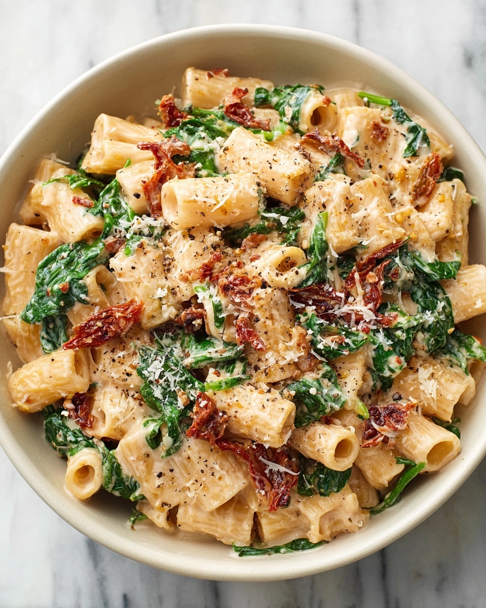 Sun-Dried Tomato Pasta with Spinach and Parmesan Recipe - Recipe Image