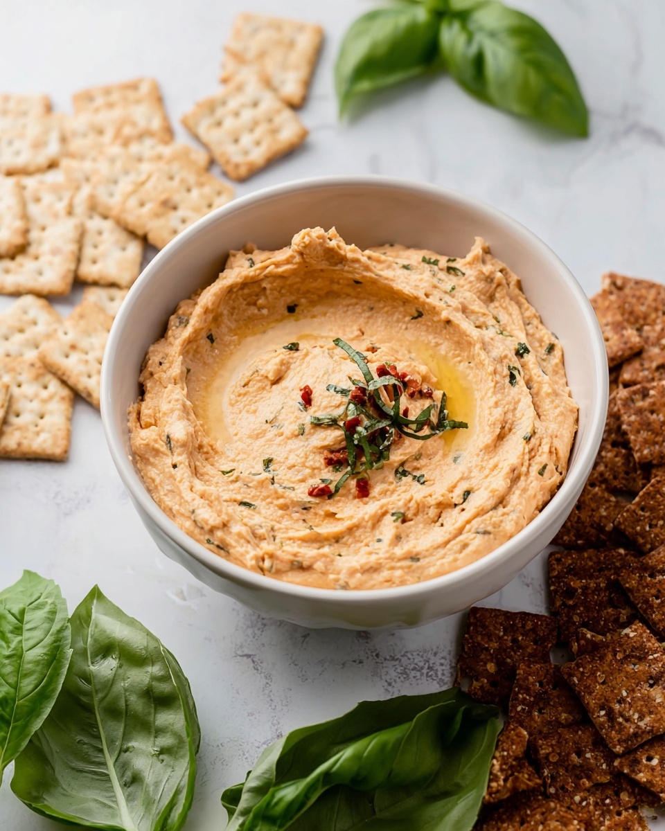 Sun-Dried Tomato and Basil White Bean Dip Recipe - Recipe Image