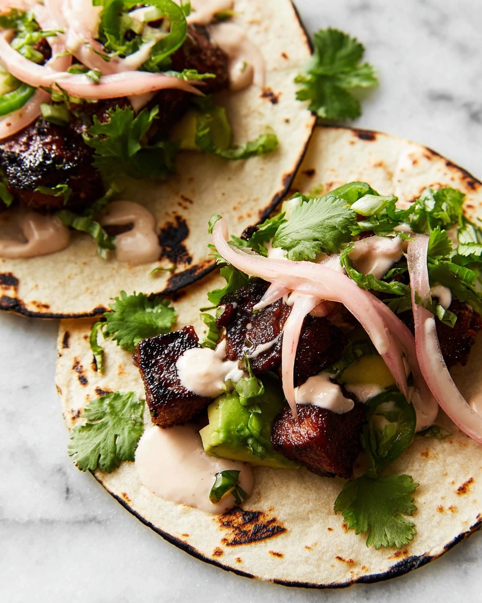 Steak Tacos with Chipotle Mayo and Fresh Toppings Recipe - Recipe Image