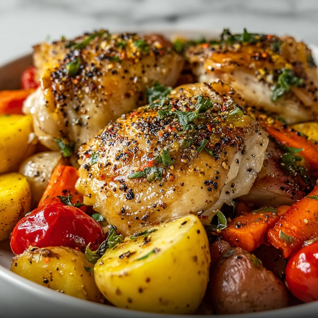 Honey Mustard Glazed Chicken with Roasted Vegetables Recipe - Recipe Image