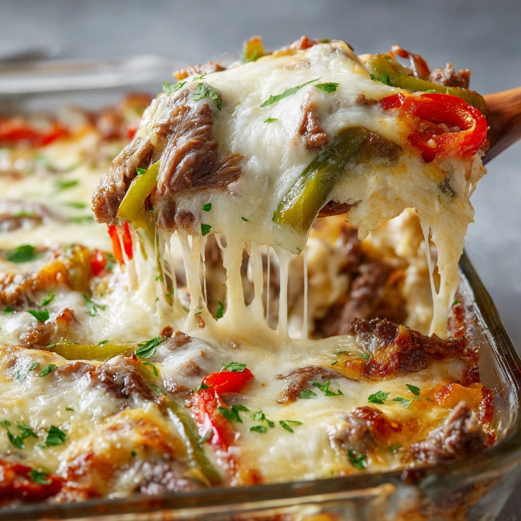 Philly Cheesesteak Casserole Recipe - Recipe Image