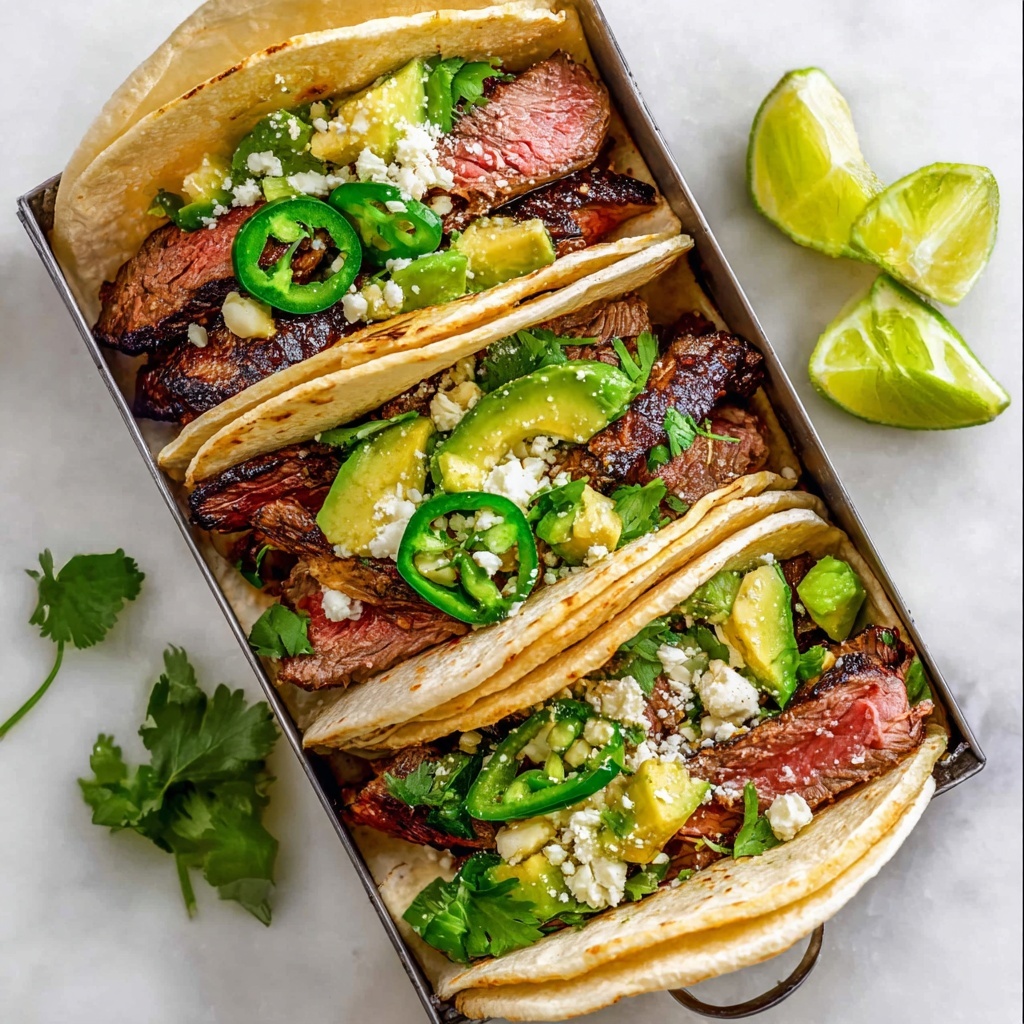 Skirt Steak Tacos with Avocado and Cilantro Recipe - Recipe Image