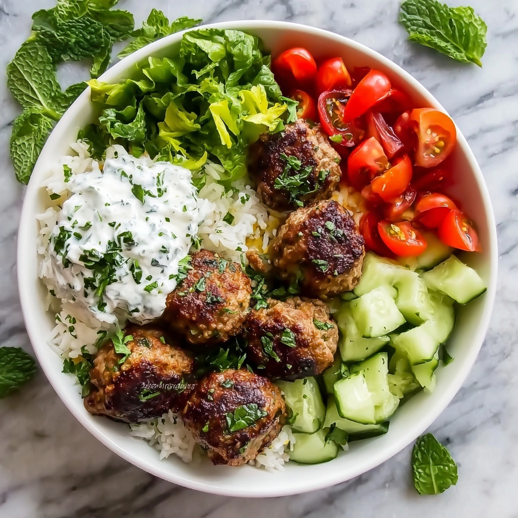 Greek Chicken Meatballs with Tzatziki and Fresh Mediterranean Veggies Recipe - Recipe Image