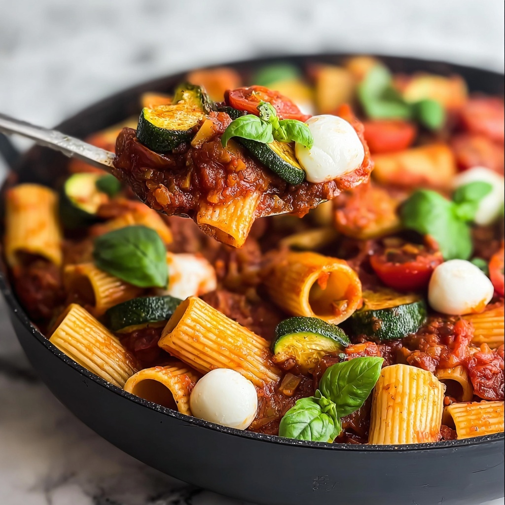 Rigatoni with Sausage, Cherry Tomatoes, and Zucchini Recipe - Recipe Image