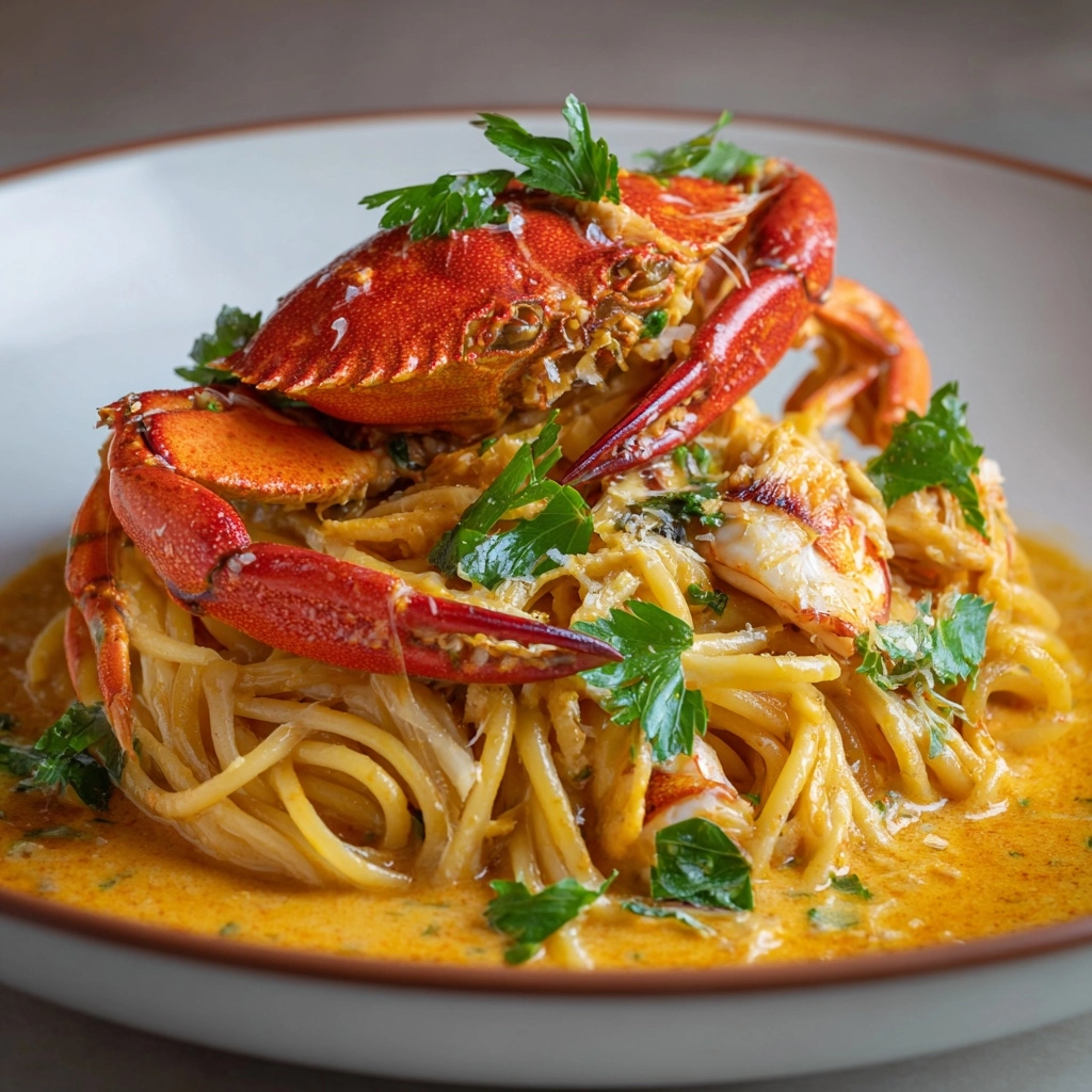 King Crab Pasta With Tomato and Ouzo Sauce: An Incredible Ultimate Recipe - Recipe Image