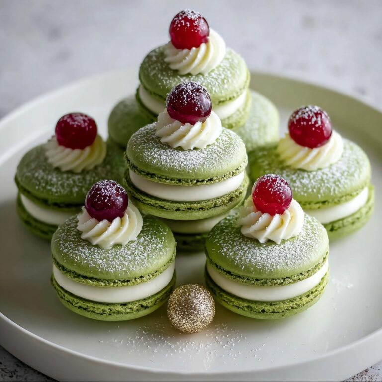Christmas Tree Macarons with Festive Decorations Recipe