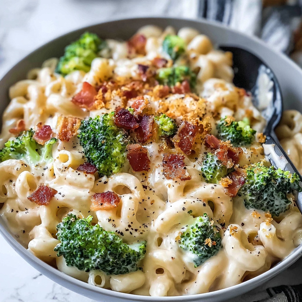 Creamy Bacon Broccoli Pasta Salad Recipe - Recipe Image