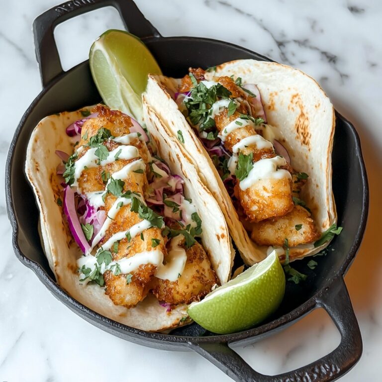 Baja Fish Tacos with Crispy Fish, Cabbage, and Cilantro Lime Sauce Recipe