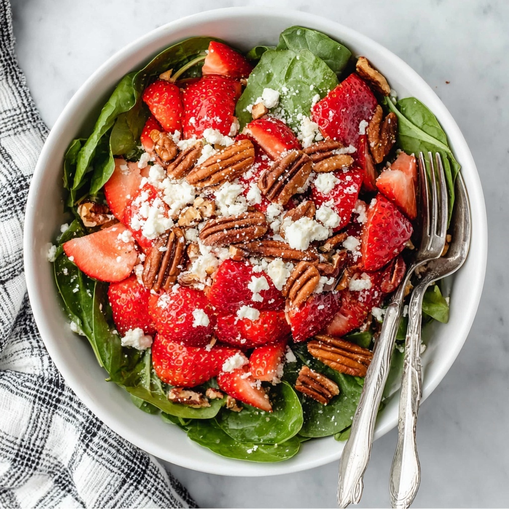 Strawberry Spinach Salad with Feta, Mint, and Toasted Pecans Recipe - Recipe Image