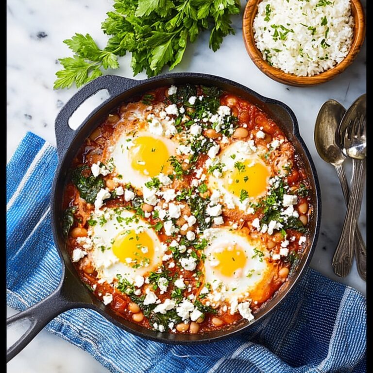 Shakshuka with Spinach and White Beans Recipe
