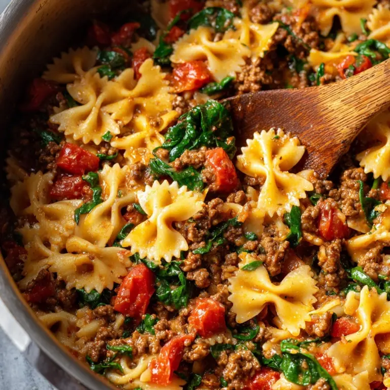Tomato Spinach Sausage Pasta Recipe
