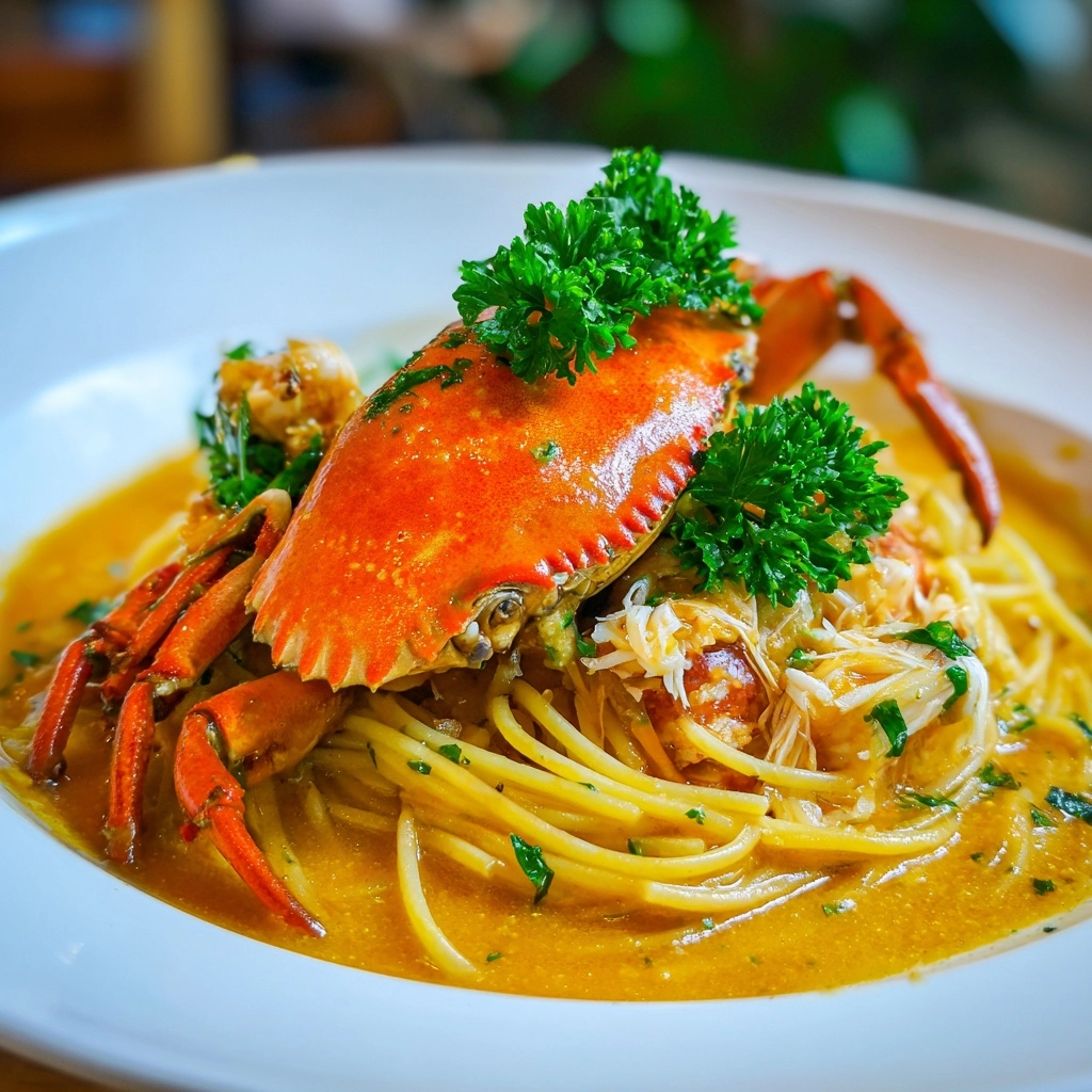 King Crab Pasta With Tomato and Ouzo Sauce: An Incredible Ultimate Recipe - Recipe Image