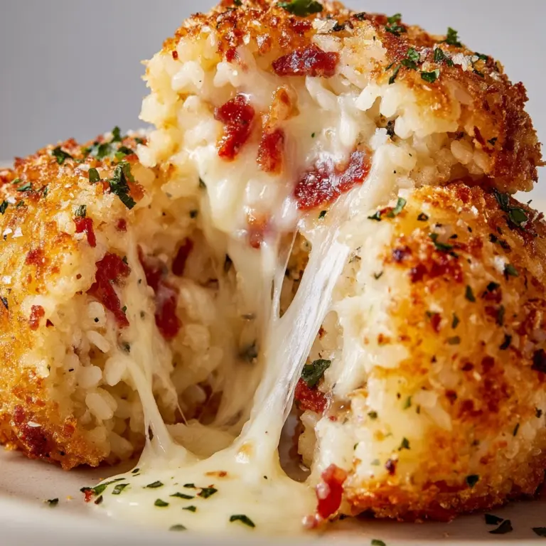 Rice Balls with Cheese and Pepperoni Recipe