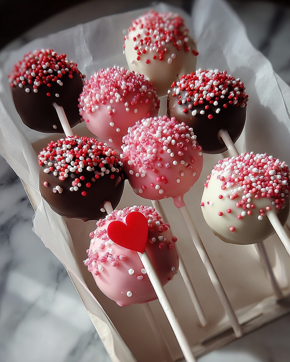 Romantic Red Velvet Cake Pops Recipe - Recipe Image