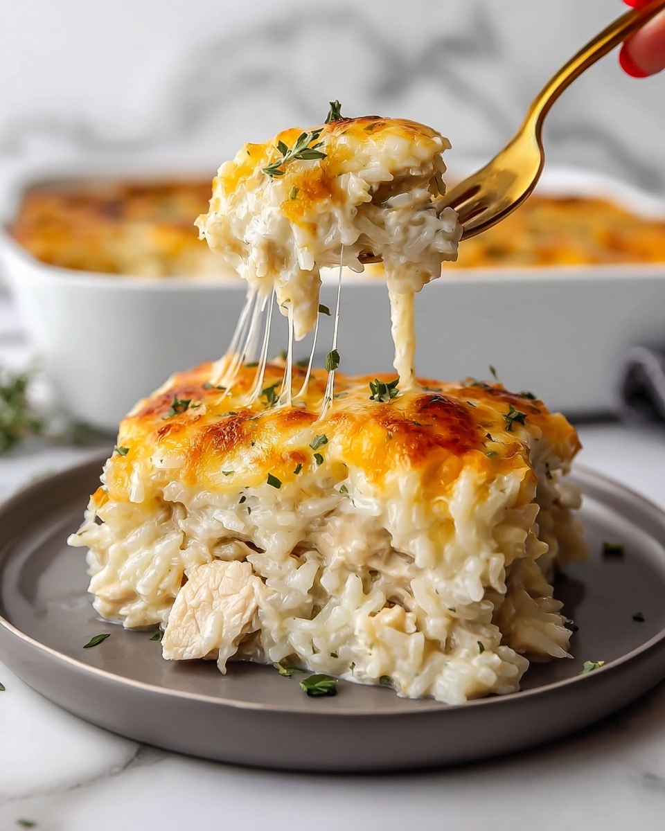Cheesy Angel Chicken and Rice Casserole Recipe - Recipe Image