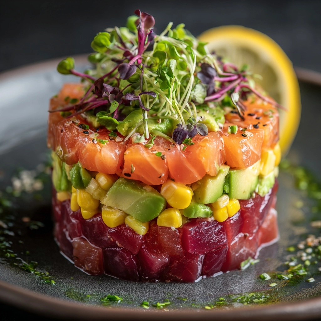 Salmon Tartare with Beetroot & Avocado Recipe - Recipe Image