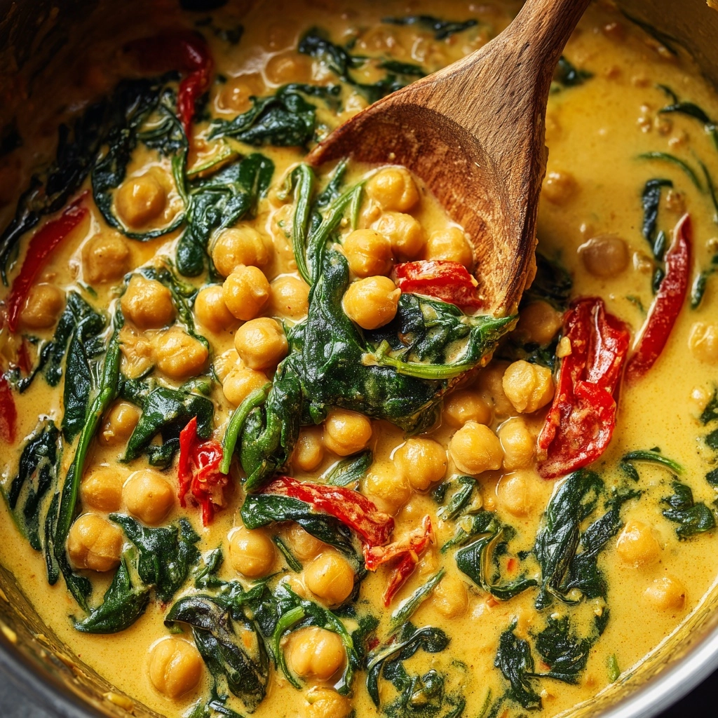 Creamy Sun-Dried Tomato Chickpeas Recipe - Recipe Image