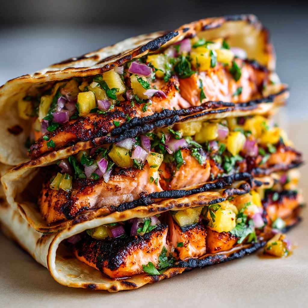 Chipotle Honey Salmon Tacos with Pineapple Salsa Recipe - Recipe Image