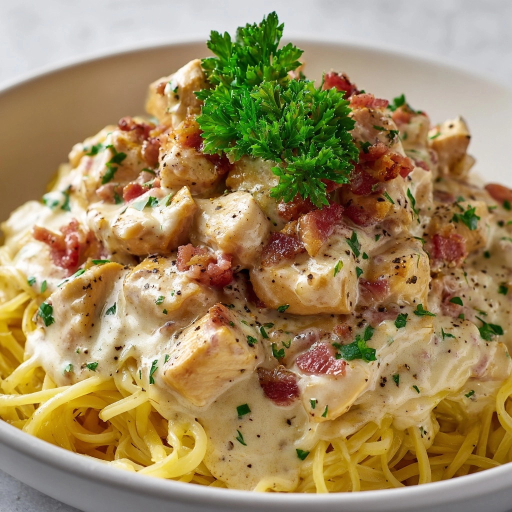 Creamy Crockpot Chicken Spaghetti Recipe - Recipe Image