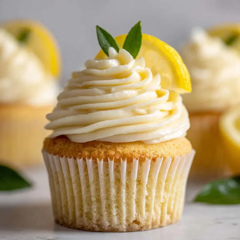 Cheesecake Stuffed Lemon Cupcakes with Lemon Frosting Recipe