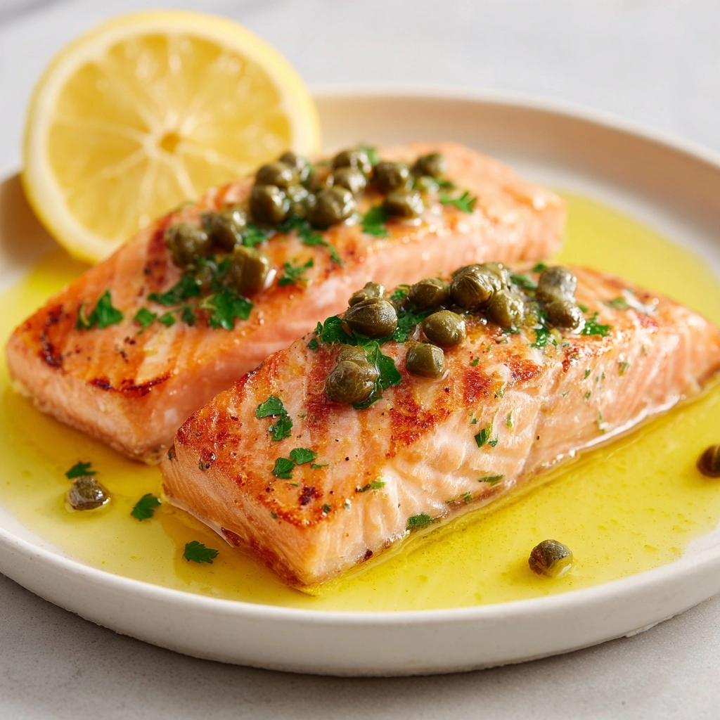 Seared Tuna Steaks with Lemon, Caper & Parsley Butter Recipe - Recipe Image