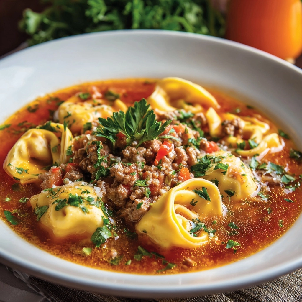 Slow Cooker Tomato Tortellini Soup Recipe - Recipe Image