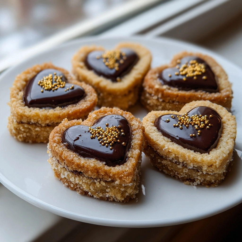Heart Shaped Chocolate Thumbprint Cookies Recipe - Recipe Image
