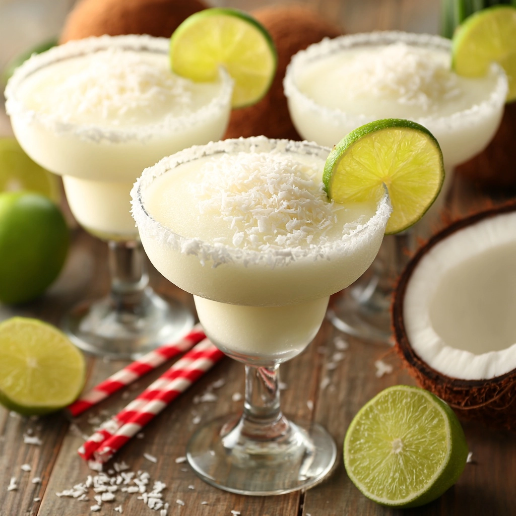 Coconut Lime Frozen Margaritas Recipe - Recipe Image