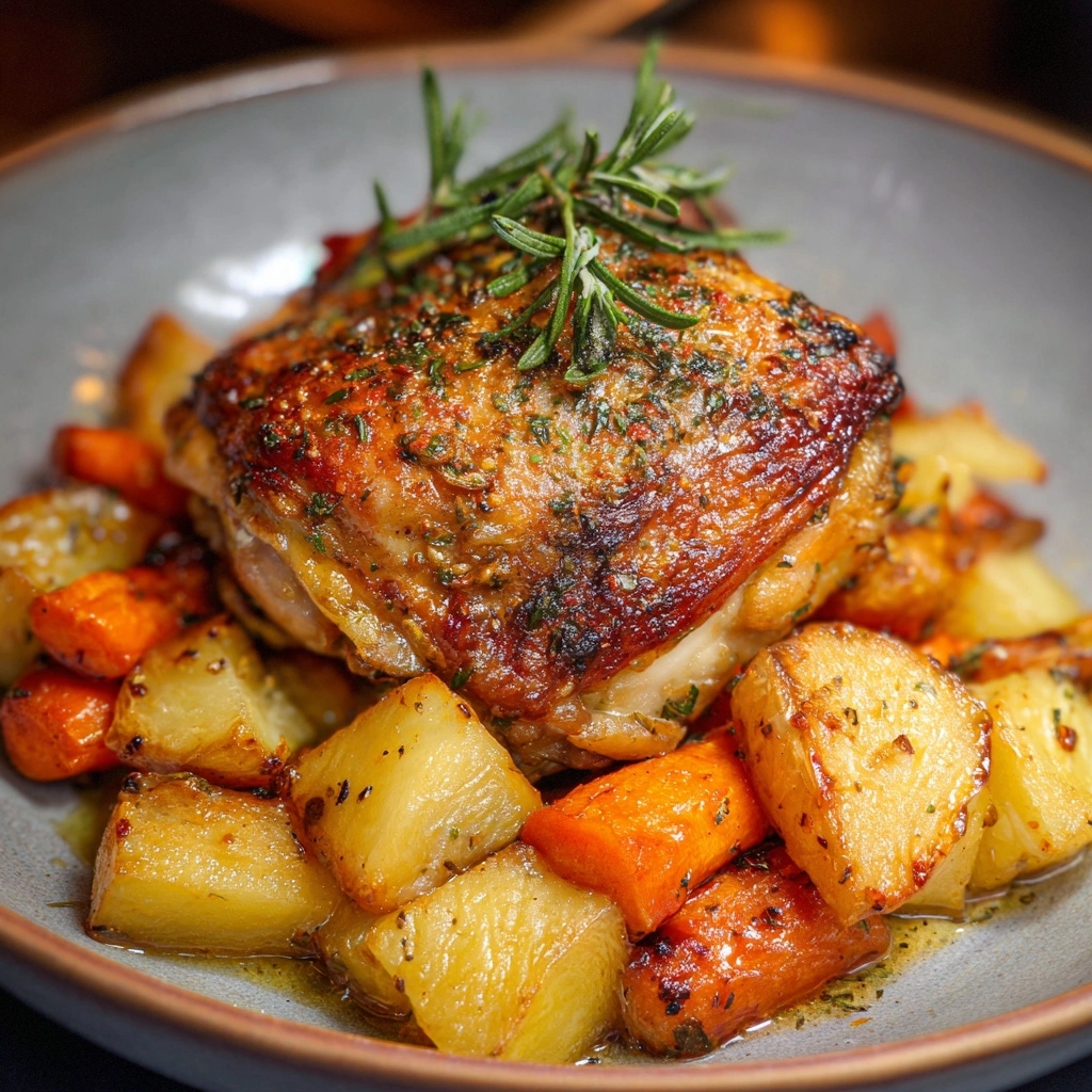 Roasted Chicken with Herb Vegetables Recipe - Recipe Image