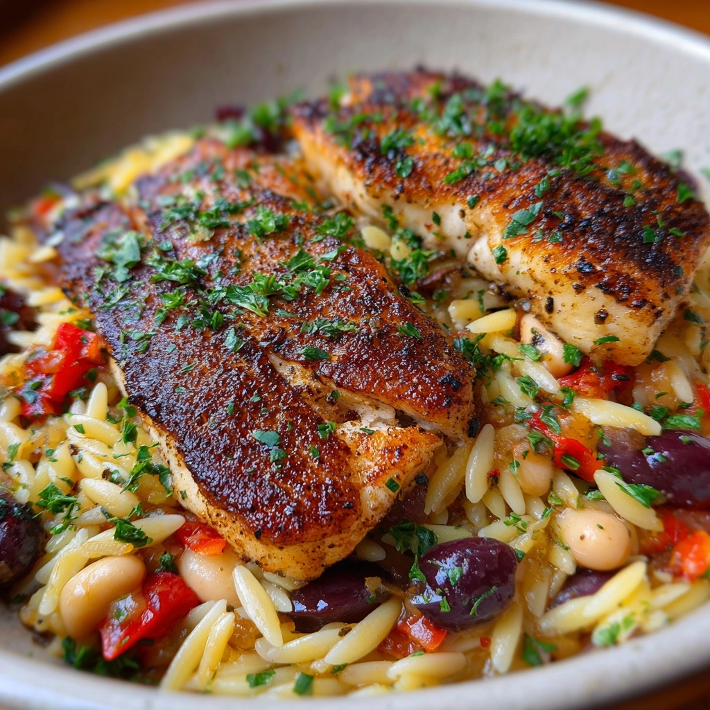 One Pan Fish & Risoni Recipe - Recipe Image