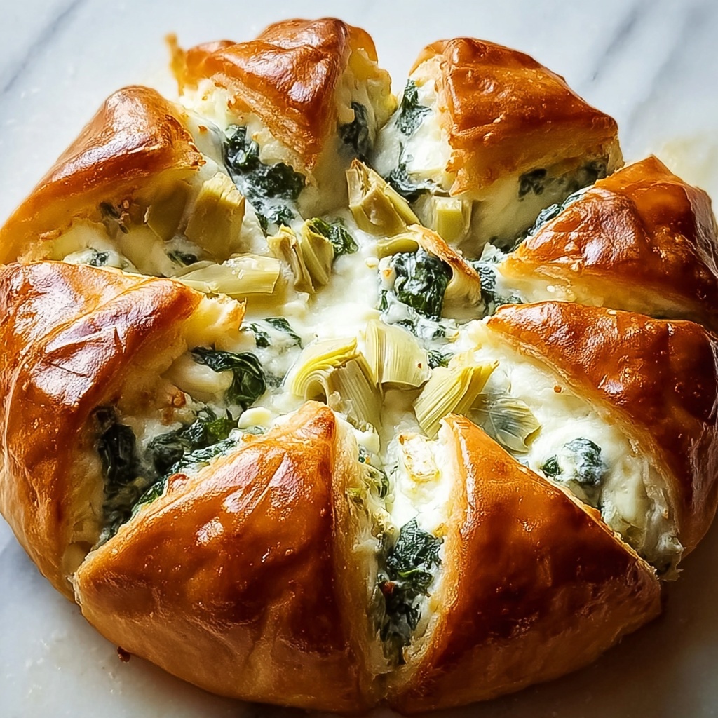 Spinach Artichoke Dip Bread Ring: A Cheesy Delight Recipe - Recipe Image