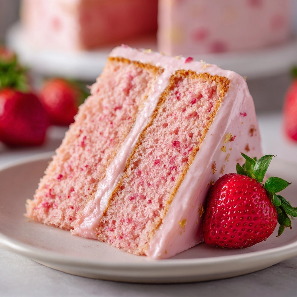Fresh Strawberry Cake With Strawberry Buttercream Recipe - Recipe Image