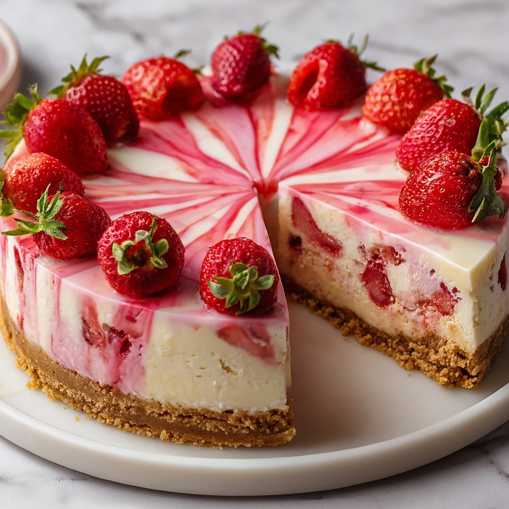 Soft Cotton Cheesecake with Strawberry Sauce Recipe - Recipe Image