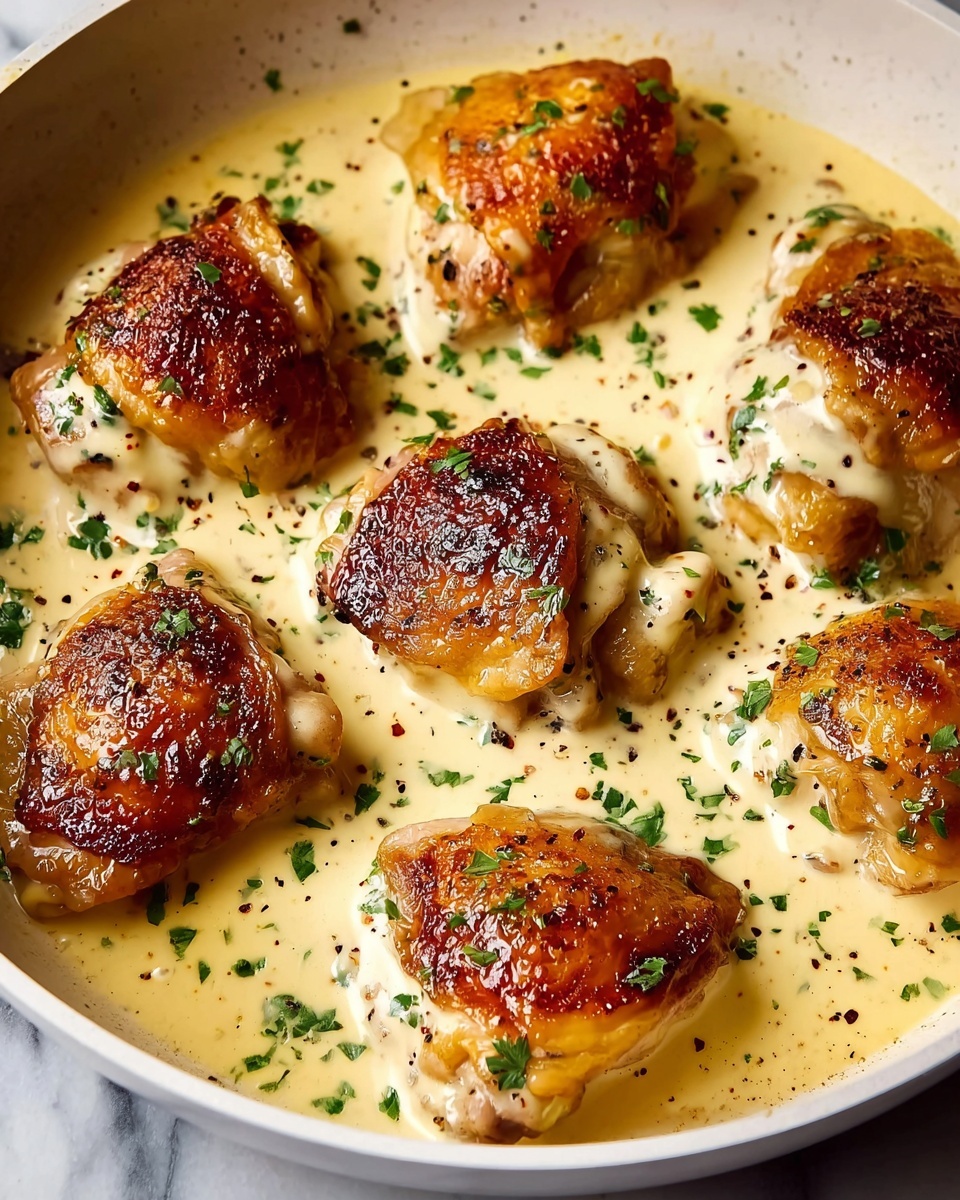 Creamy Oven Baked Chicken Thighs Recipe - Recipe Image