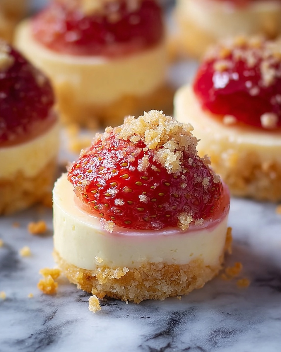 Mini Strawberry Crunch Cheesecake Bites Recipe - Recipe Image