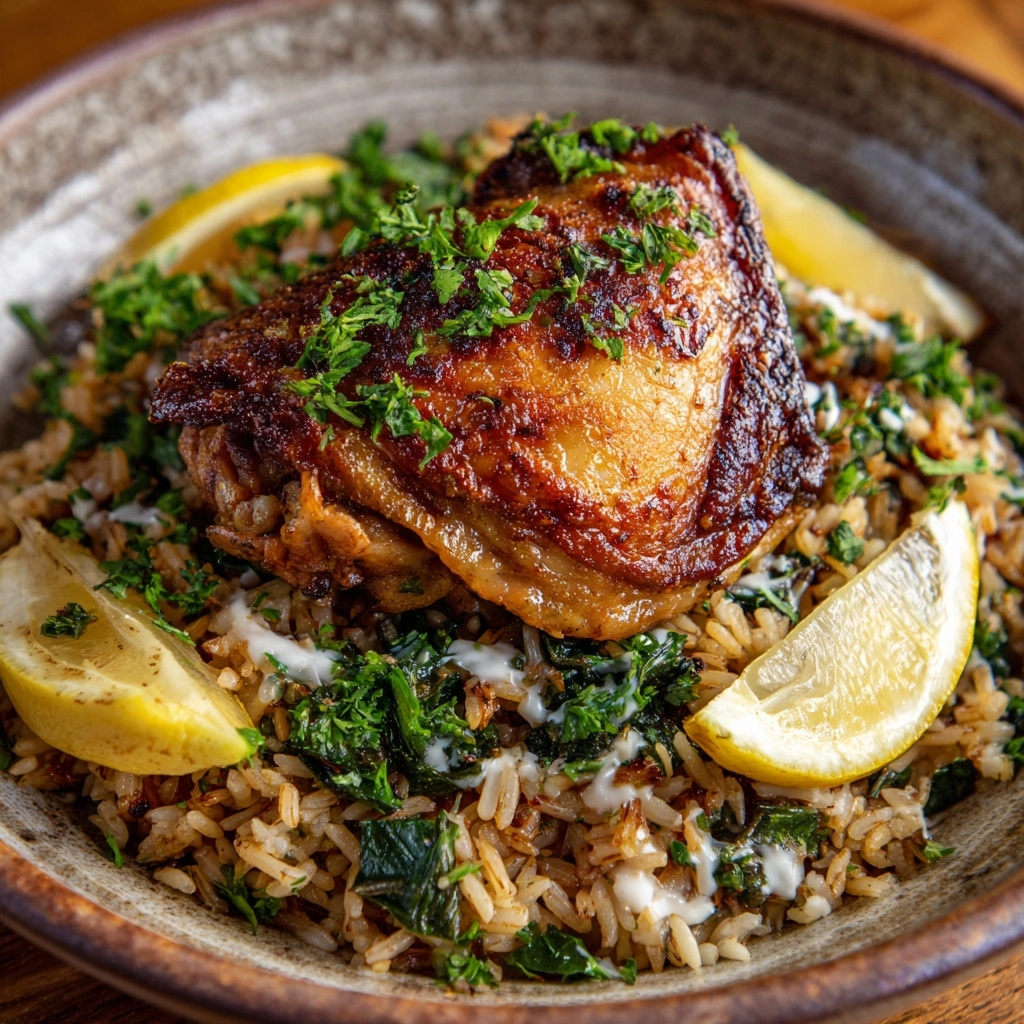 Air Fryer Greek Lemon Chicken and Rice Bake Recipe - Recipe Image