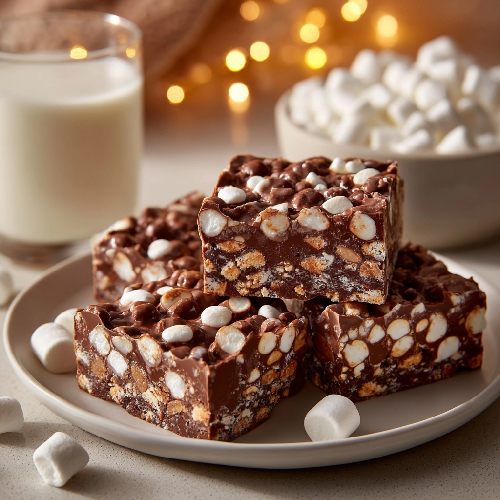 No-Bake Rocky Road Squares Recipe - Recipe Image