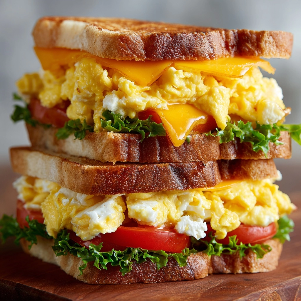 High Protein Vegetarian Breakfast Sandwiches Recipe - Recipe Image