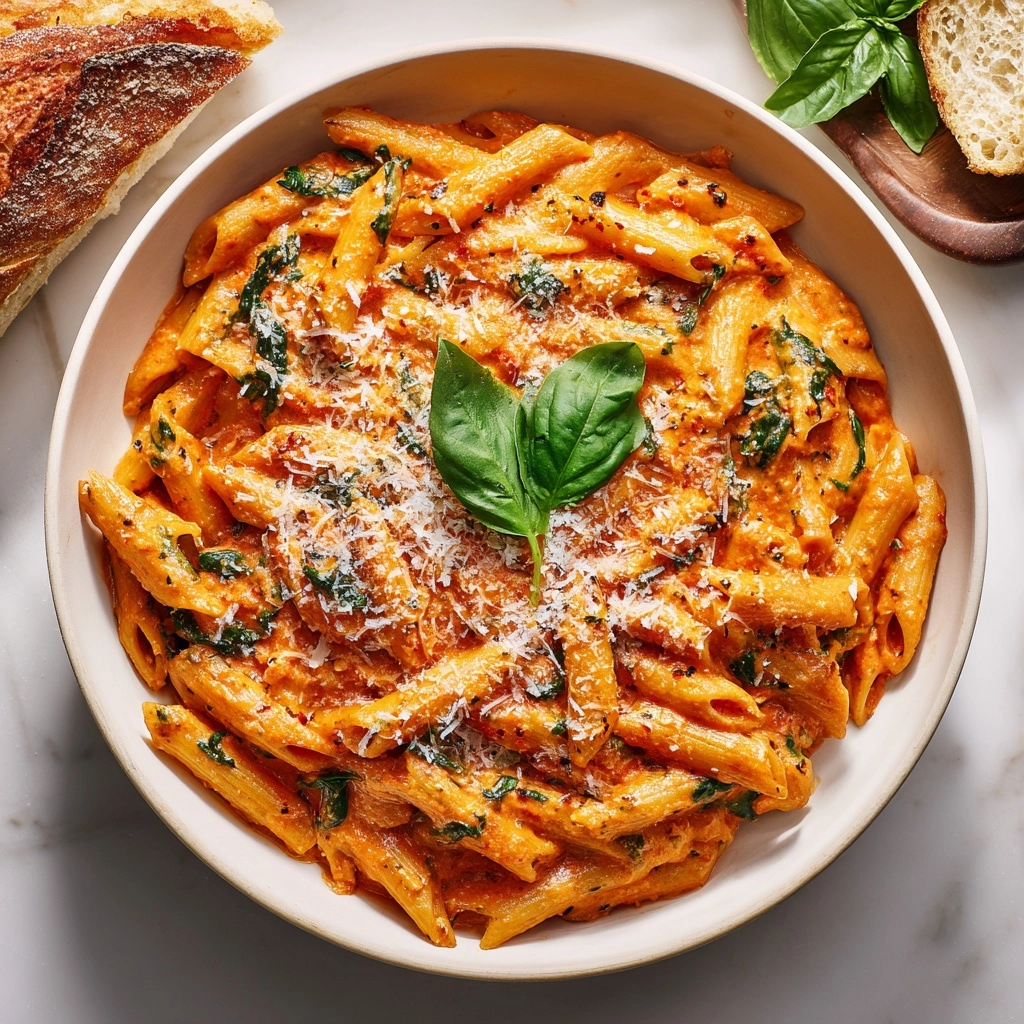Creamy Tomato and Basil Penne Pasta Recipe - Recipe Image