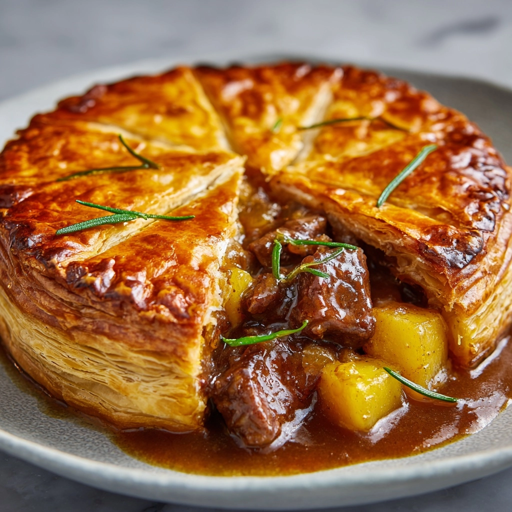 Rich and Tasty Slow-Cooked Steak Pie Recipe - Recipe Image