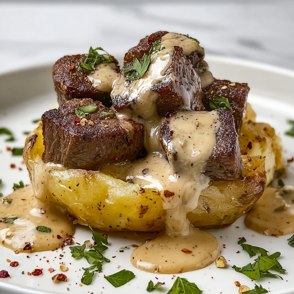 Loaded Baked Potato with Steak Bites Recipe - Recipe Image