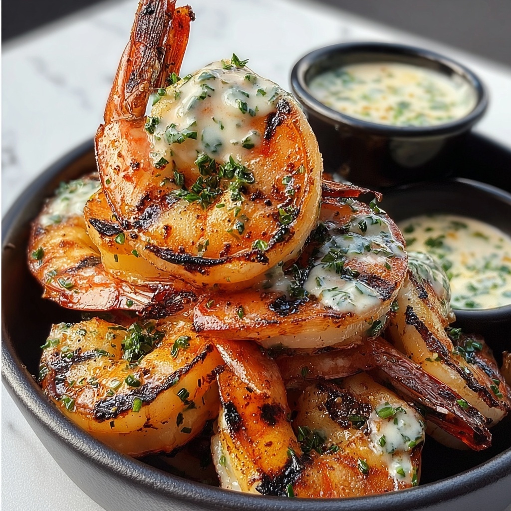 Spicy Garlic Parmesan Grilled Shrimp with Lemon-Herb Aioli Recipe - Recipe Image