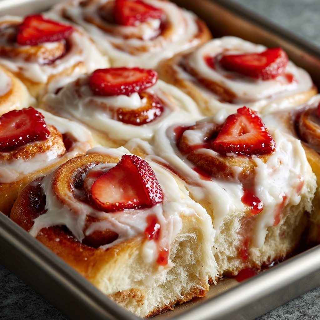 Strawberry Cheesecake Cinnabon Rolls Recipe - Recipe Image