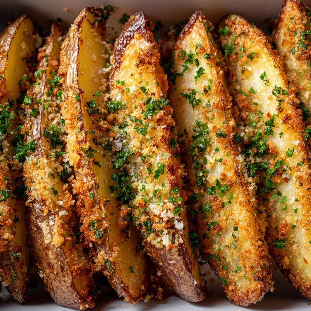 Baked Garlic Parmesan Potato Wedges Recipe - Recipe Image