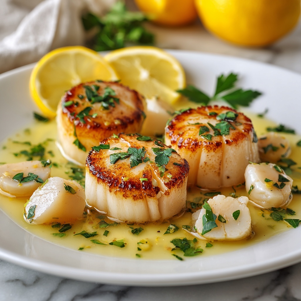 Scallops with Butter, Lemon, and Caper Sauce Recipe - Recipe Image