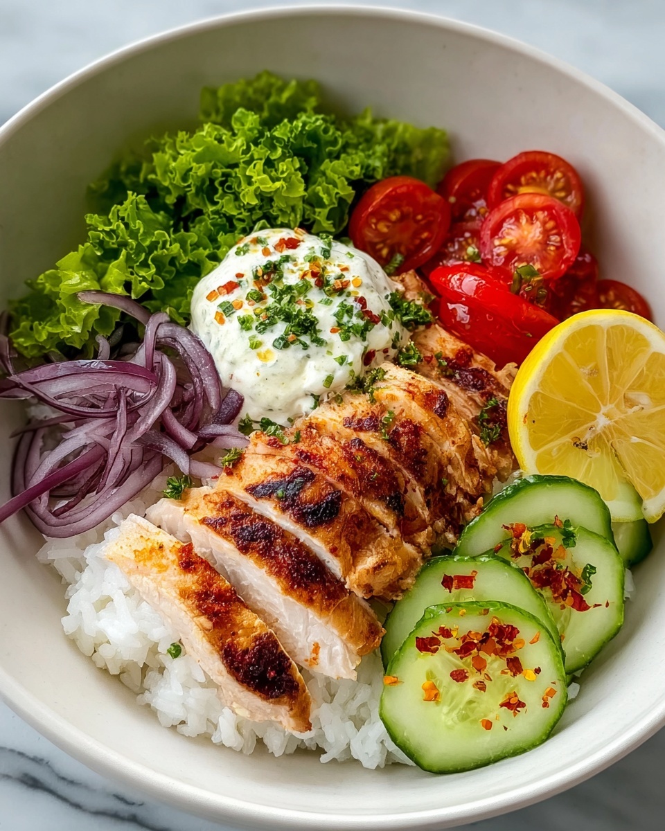 Greek Chicken Bowls with Tzatziki and Fresh Veggies Recipe - Recipe Image